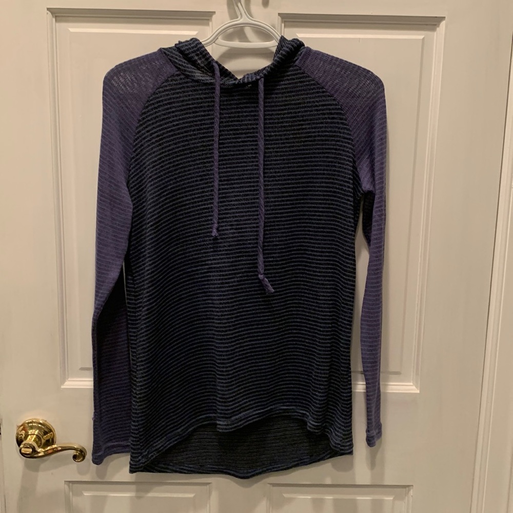 Freshman forever knit sweater hoodie XS. Blue/black.